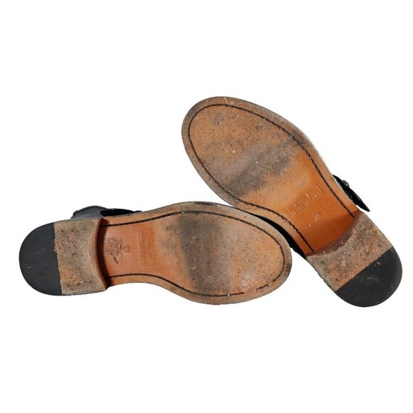 Marc By Marc Jacobs Women's Size 35 Black Mid-Calf Biker Boot Multi-Buckle Zip - Picture 7 of 10